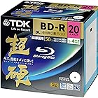 TDK 録画用ブルーレイディスク 超硬シリーズ BD-R DL 50GB 1-4倍速 ホワイトワイドプリンタブル 20枚パック 5mmスリムケース BRV50HCPWB20A