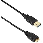 エレコム USBケーブル 【microB】 USB3.0 (USB A オス to microB オス) スリム 1m ブラック USB3-AMBX10BK