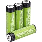 Amazonベーシック 充電池 充電式ニッケル水素電池 単3形4個セット (最小容量2000mAh、約1000回使用可能)