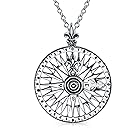 [Bling Jewelry] 男女兼用の円形のメダリオンの運行方向大きいケルトのフルール・ド・リスの航海は女性の人の卒業のためのコンパスのペンダントのネックレスを酸化させた.925のスターリング・シルバーを上げた
