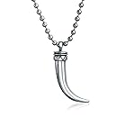 [Bling Jewelry] 「女性と男性のためのステンレススチール製チェーン付きのユニセックスイタリアンペッパーホーンプロテクショントゥースコルニチェロアミュレットペンダントネックレス」