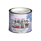 アサヒペン 塗料 ペンキ 水性多用途カラー 1/5L ライトグレー 水性 多用途 ツヤあり 1回塗り 高耐久 汚れに強い 無臭 防カビ サビドメ剤配合 シックハウス対策品 日本製