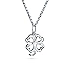 [Bling Jewelry] 「セルティック聖パトリックハートフラワーシャムロック幸運のお守り四つ葉のクローバーペンダントネックレス、女性やティーンのための.925スターリングシルバー」