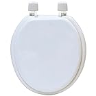 Evideco 4105100ラウンド成形ウッドToilet Seatソリッドホワイト15.5?"" L x 14.25?"" W