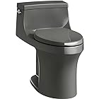 (コーラー) KOHLER San Souchi 快適な高さのコンパクトで細長いトイレ 1.28GPF アクアピストン洗浄テクノロジーと左手用トリップレバー付き 30.25 x 20.88 x 26.75 1