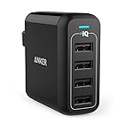 Anker PowerPort 4 (40W 4ポート USB急速充電器) 【PSE認証済 / PowerIQ搭載 / 折りたたみ式プラグ搭載】iPhone&Android各種対応 (ブラック)