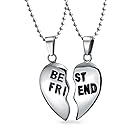 [Bling Jewelry] BFF の親友の困惑の中心のペンダントのネックレスのための 2PC ギフトをティーン銀製の調子のステンレス鋼のための女性壊して別れて下さい