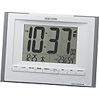 リズム(RHYTHM) 掛け時計 目覚まし時計 電波 デジタル 置き掛け兼用 温度 湿度 カレンダー フィットウェーブD168 グレー 12.5x17.0x2.8cm 8RZ168SR08