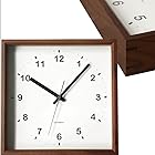 KATOMOKU square clock km-37B 木 ウォールナット 掛け時計 連続秒針 (クォーツ時計)