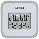 タニタ(Tanita) 温湿度計 時計 カレンダー 温度 湿度 デジタル 壁掛け 卓上 マグネット グレー TT-558 GY