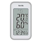 タニタ 温湿度計 大画面 一目で室内環境がわかる 時計 カレンダー アラーム 温度 湿度 デジタル 壁掛け 卓上 マグネット グレー TT-559 GY