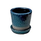 ダルトン(Dulton) 園芸用品 カラー グレイズド ポット ミッドナイトブルー Sサイズ 底穴あり COLOR GLAZED POT M.BLUE CH15-G527MBL Small