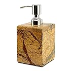 KLEO の豪華な液体石鹸ディスペンサー - ニュートラルカラーの本物のナチュラルマルチカラーストーン製 - 豪華なバスルームアクセサリーコレクション - Exclusive Soap Dispenser