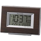 リズム(RHYTHM) 目覚まし時計 電波 デジタル フィットウェーブD174 温度 ・ 湿度 カレンダー 付 茶 (木目調) RHYTHM 8RZ174SR06