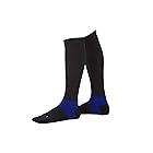 [ランテージ] アスリートラウンドPRO(プロ) ゴルフソックス (25cm-27cm, ブラック×ブルー) 日本製 メンズ/レディース 滑り止め 段階着圧 ハイソックス ゴルフ用 靴下 RSSC07