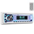 Pyle Marine Bluetoothステレオラジオ - 12V シングルDINスタイル ボートインダッシュラジオレシーバーシステム 内蔵マイク デジタルLCD RCA MP3 USB SD AM FMラジオ - リモコン - PLMRB29