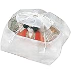 アストロ ひな人形 保存袋 ホワイト 5枚組 通気性の良い 不織布 収納袋 雛人形 巾着袋 透明窓付き 中身が分かる 115-02