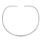 [Bling Jewelry] 女性.925銀製のスターリングのための基本的で簡単で薄い平らなチョーカーのスライダーの開いた襟の輪郭を描かれた声明ネックレスはペンダント2MMを加える