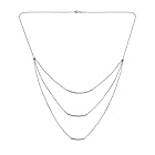 [Bling Jewelry] 女性.925スターリングシルバーのための層状のマルチ3ストランドチェーンカーブバーネックレス