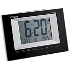 リズム(RHYTHM) シチズン 目覚まし時計 電波時計 デジタル 置き掛け兼用 温度 ・ 湿度 カレンダー 表示 黒 CITIZEN 8RZ181-002