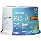 ソニー ブルーレイディスク BD-R 25GB (1枚あたり地デジ約3時間) 1回録画用 50枚入り 6倍速ダビング対応 ケース無し 50BNR1VJPP6