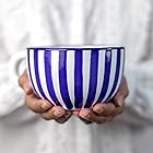 City to Cottage ハンドメイド セラミック デザイナー ネイビーブルー ストライプ カップ ユニーク XL 17オンス/500ml 陶器 カプチーノ コーヒー 紅茶 スープマグ お茶愛好家への引っ越し祝い