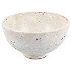 美濃焼 「 大野繁保 」 飯碗 お茶碗 直径約12cm 鉄粉引 ホワイト 日本製 134-0030