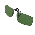 [Whatif] サングラス, クリップオン UV400サングラス 前掛け偏光レンズ メガネにつける グリーン