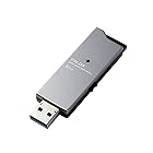エレコム USBメモリ 32GB USB3.0 スライド式 高速転送 アルミ素材 ブラック MF-DAU3032GBK
