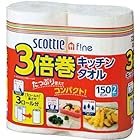 日本製紙 クレシア スコッティファイン 3倍巻キッチンタオル2R×4