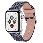 グリッター Apple Watchバンド、Wolait ラグジュアリー 合成レザー リストバンド Apple Watchシリーズ3/2/1 交換用ストラップ