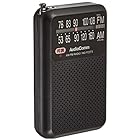 AudioComm (薄型・軽量・イヤホン付属) AM/FM/ワイドFM対応 ポケットラジオ オーム電機 RAD-P2227S-K(ブラック)