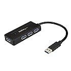 StarTech.com 4ポートUSB 3.0ハブ/急速充電/USB-A x4/SuperSpeed 5Gbps/USBバスパワー & セルフパワー(ACアダプタ付属)/USB 3.1 Gen 1/小型USBハブ ST4300MINI