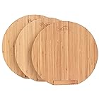 HANKEY まないた 天然竹製 スタンド付き カッティングボード ピザ キッチンボード 丸いまな板 抗菌 おすすめ30*30*2cm