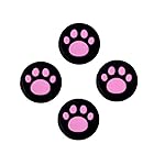 アナログシリコンジョイスティック ジョイスティック グリップ キャップ カバー サムスティック サムスティック グリップ キャップ カバー PS4 PS3 Xbox one Xbox 360 PS2 コントローラー用 (4xピンクキャット 犬の足