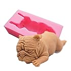 【Ever garden】 犬 ブルドッグ シリコンモールド レジン アロマストーン 手作り 石鹸 キャンドル 樹脂 粘土 オルゴナイト 型 抜き型