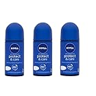 (3パック) ニベア保護するそしてお手入れ制汗剤デオドラントロールオン女性のための3x50ml - (Pack of 3) Nivea Protect & Care Anti-perspirant Deodorant Roll On for Wo