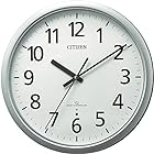 リズム(RHYTHM) 掛け時計 電波時計 オフィス 見やすいフォント 静音 シルバー Φ33.5×4.7cm オフィス用品 M853 シチズン CITIZEN 4MY853-019
