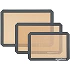 Amazonベーシック ベーキングマット シリコーン 製 3枚セット 長方形 ベージュ／グレー