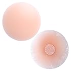 [DoHope] 繰り返し使用OK ニップルカバー女性用ニップレスシリコーンパッド乳房 乳首 カバー 薄い 1~３mm ベージュ (丸型, 3組)