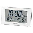 セイコー クロック 置き時計 目覚まし時計 電波 デジタル カレンダー 快適度 温度湿度表示 01:白パール 本体サイズ:8.5×14.8×5.3cm BC402W