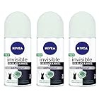 (3パック) ニベアインビジブル黒そして白新鮮な制汗剤デオドラントロールオン女性のための3x50ml - (Pack of 3) Nivea Invisible Black And White Fresh Scent Anti-perspiran