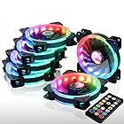 DS 6パック 120mm RGB PC冷却ファン コンピューター用リモコン付きLEDケースファン PCケースCPUクーラー ラジエーターシステム (第8世代コントローラー、Aシリーズ)