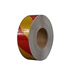 セーフラン 高輝度反射テープ 赤/黄 50mmx50m 厚さ0.35mm カプセル構造高輝度反射タイプ PVC
