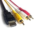 Hommy TAUWELL HDMI A/M TO RCA3 変換ケーブル 金メッキ コンポーネントケーブル テレビ ビデオ端子 （1.5m） (HDMI A/M TO RCA3)