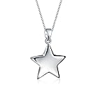 [Bling Jewelry] 個人化された最初の手紙の最小主義のアルファベットのアメリカの米国の愛国的な天体のロック・スターの極度のぶら下がる星のペンダントのネックレス女性のためのティーン .925 のスターリング・シルバー