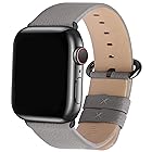 Apple Watch対応 バンド 38mm 40mm 41mm ベルト アップルウォッチバンド apple watch 9 8 7 6 5 4 3 2 1 SE SE2 Ultra Ultra2 バンド 本革レザー 交換バンド グレー+スモーキ