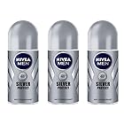 (Pack of 3) Nivea Silver Protect Anti-perspirant Deodorant Roll On for Men 3x50ml - (3パック) ニベア銀保護する制汗剤デオドラントロールオン男性用3x50ml