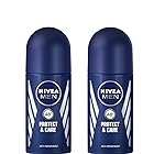 (Pack of 2) Nivea Protect & Care Anti-perspirant Deodorant Roll On for Men 2x50ml - (2パック) ニベア保護するそしてお手入れ制汗剤デオドラントロールオン男性用2