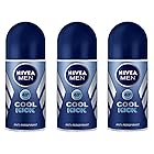 (Pack of 3) Nivea Cool Kick Anti-perspirant Deodorant Roll On for Men 3x50ml - (3パック) ニベアクールキック制汗剤デオドラントロールオン男性用3x50ml